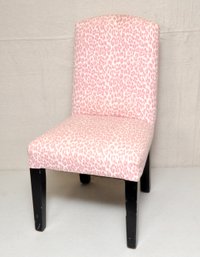 Child's Upholstered Chair Pink Leopard Print