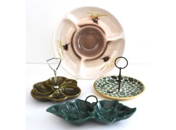 Mid-Century Pottery Collection Serving Dishes