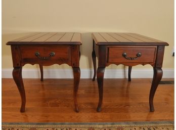 Nichols And Stone French Country End Tables With Drawer Pair