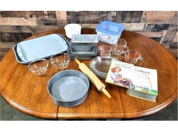 Baking And Cooking Lot With Vintage Cookbook
