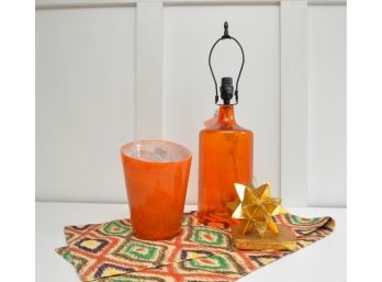 Colorful Orange Home Decor Lot