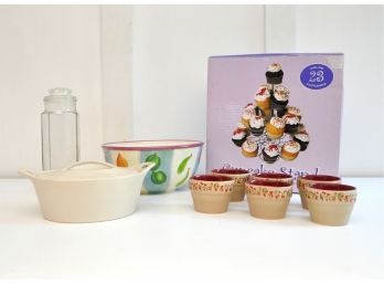 Kitchen Lot Cupcake Stand, Dansk Salad Bowl And More