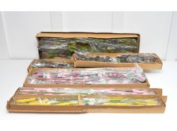 Faux Floral Garland, Greenery And Sprays Large Lot