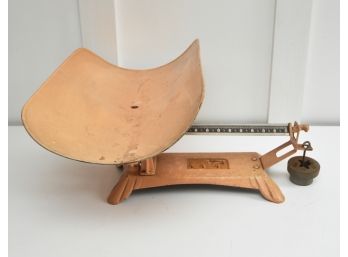Vintage Pink Metal Baby Scale Detecto