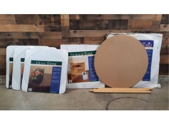 Decorator Table Lot With Glass Tops