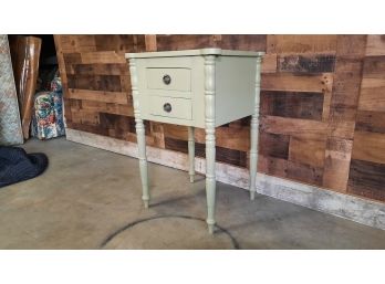 Tall Green Side Table With Drawers