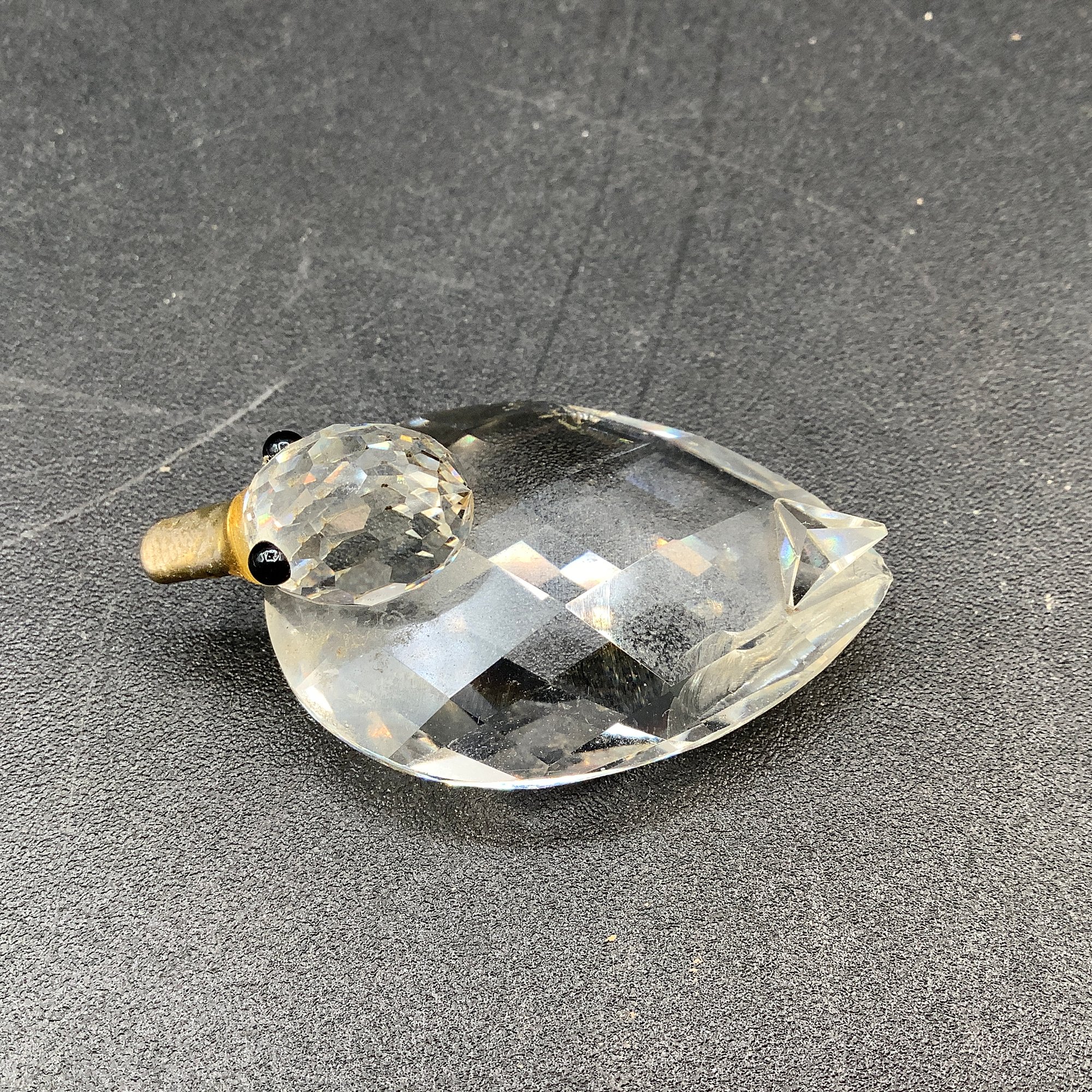 Old Swarovski Logo Crystal Duck With Black Bead Eyes And Metal Bill ...