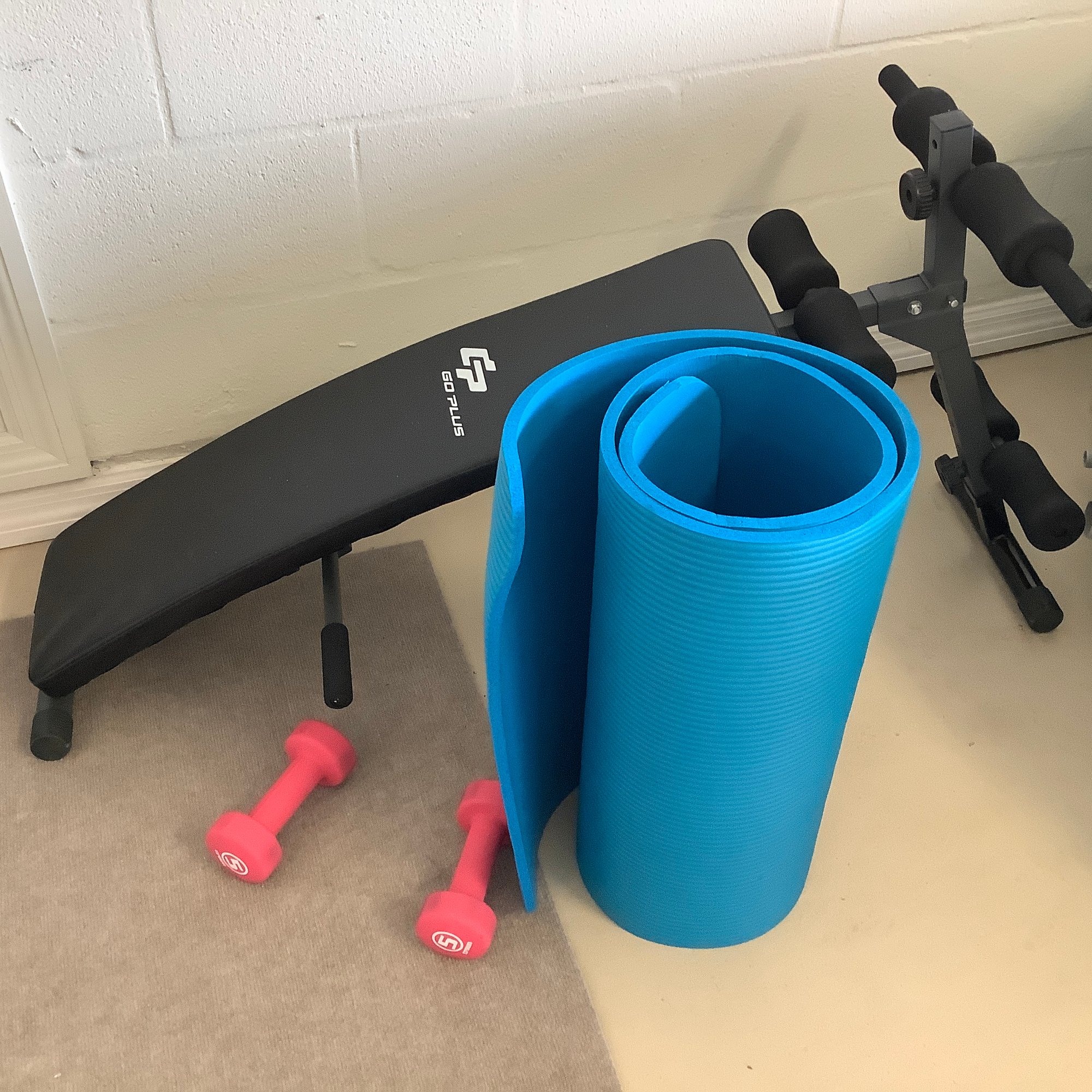Go Plus Incline Weight Bench With Two 5 Lb Weights And Mat #8008 ...
