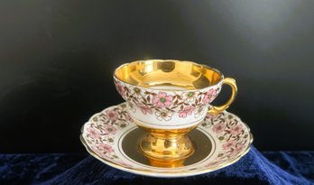 Royal Albert Floral Teacup And Saucer (Gold Interior)