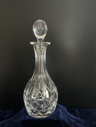 Cut Crystal Glass Decanter With Stopper (Approx. 11 Tall)
