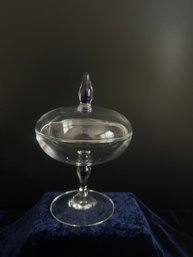 Clear Glass Lidded Candy Dish
