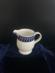 Mikasa Potters Touch  Aztec Blue Porcelain Pitcher