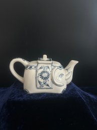 Decorative Blue & White Elephant Teapot, Vietnam
