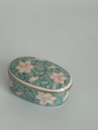 Vintage Floral Porcelain Trinket Box