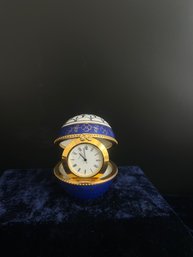 Cloisonn Egg Form Clock