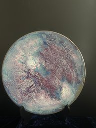 Studio Art Pottery Plate With Abstract Glaze