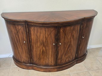 Alexander Julian Curved, Four-door Wooden Demilune (half-moon) Cabinet Or Sideboard
