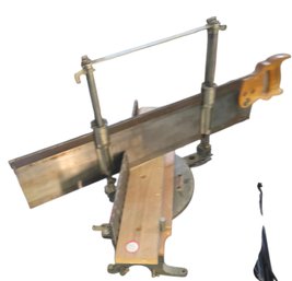Vintage Stanley Cast-iron Miter Box And Backsaw
