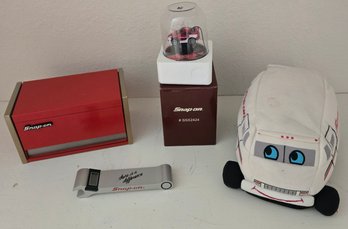Miniature Snap-on Tool Chest, Micro Racer, Desk Clock And Plush