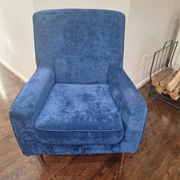 Vtg Blue Crushed Velur Chair