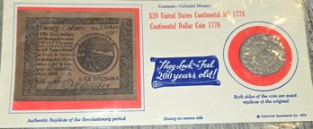Replica Set Of Revolutionary War-era Currency Produced By The Historical Documents Company In 1973.
