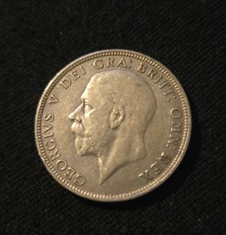0.50% Silver 1928 United Kingdom Great Britain GEORGE V Silver Florin 2 Shillings Coin