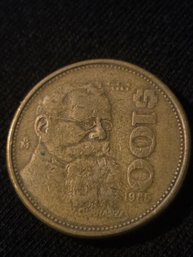 Mexico 100 Pesos Coin From 1985.