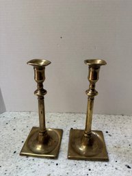 Two Brass Candle Holders