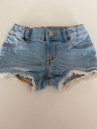 Oshkosh Bigosh 12m Baby Denim Shorts With Lace Fringe