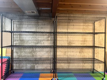 Two Large Metal Shelves