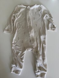 Leaf So Very Soft Modal Blend Romper - Cloud Island  3-6M: Long Sleeve, Front Zipper