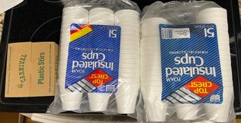 Styrofoam Cups And Plastic Stirrers