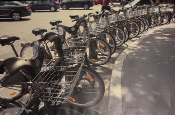 Vlib' Bicycles Paris France Large Canvas