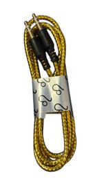 Gold-colored, Braided 3.5mm Male-to-male Auxiliary (AUX) Audio Cable.
