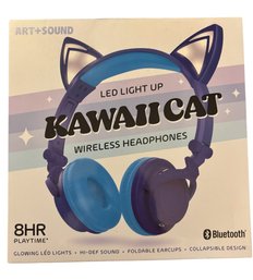 A Pair Of ArtSound LED Light Up Kawaii Cat Wireless Headphones