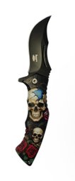 Master USA Skull Folding Knife. Spring Assisted. New
