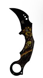Karambit With 3D Printed Skull Handle.