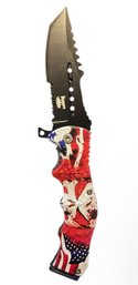 Master USA- Spring Assisted Skull/flag Knife.