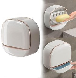 Soap Dish With Drainage Box, Wall Mounted Soap Holder.