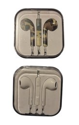 Two Pair Or Headphones With Mic. Camouflage & White