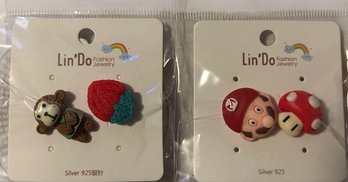 Tow Pair Of Lindo Fashion Jewelry Stud Earrings