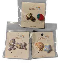 3 Pair Of Lindo Fashion Jewelry Earrings .