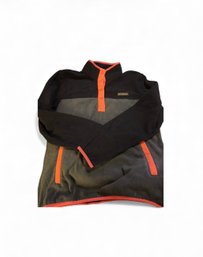 Columbia Women's Steens Mountain Half Snap Fleece Pullover In Grey And Black With Pink