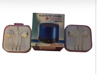 Craig Bluetooth Portable Speaker And A Pair Of Earbuds