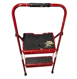 Werner 2-step Red Steel Foldable Step Stool.