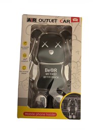 Mobile Bear Shaped Phone Holder In Silver.