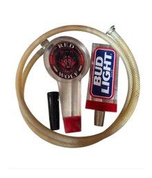 Vintage Red Wolf And Bud Light Beer Tap Handles