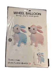 Wheel Balloon' Set, A Walking Bunny Foil Balloon