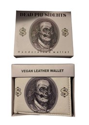 Dead Presidents Themed Bi-fold Wallet Made Of Vegan Leather.
