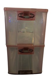 2-tier Clear Plastic Storage Drawer Unit